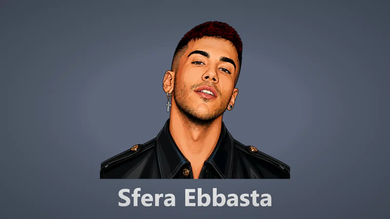 1. sfera ebbasta cartoon vignette for PC with grey background