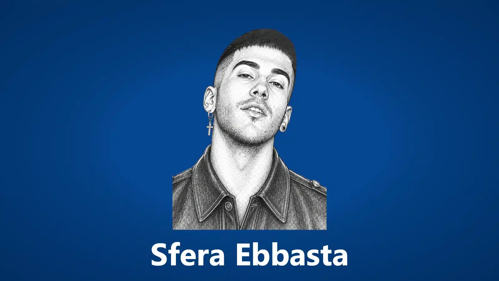 2. sfera ebbasta sketch vignette for PC with blue background