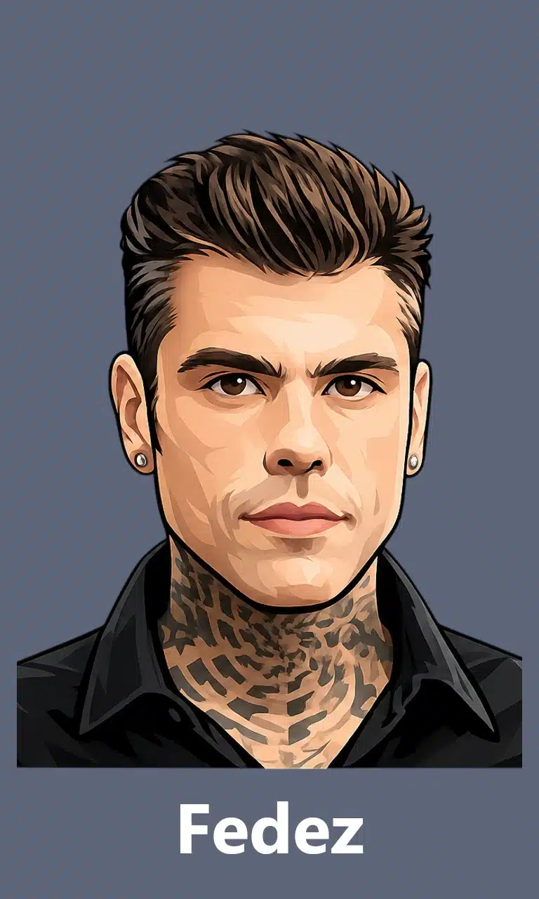 3. fedez cartoon for mobile with grey background