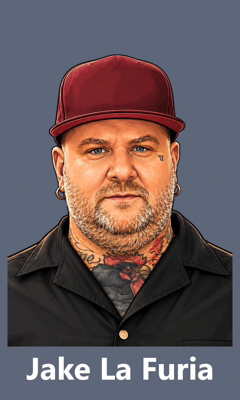 3. jake la furia cartoon for mobile with grey background