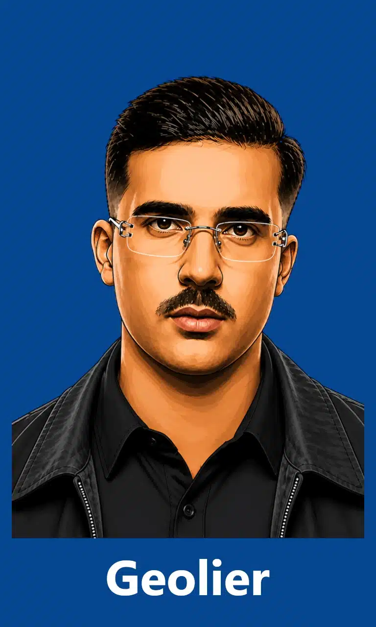 4. geolier cartoon for mobile with blue background
