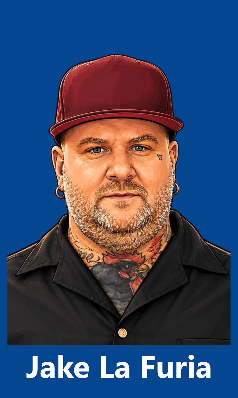 4. jake la furia cartoon for mobile with blue background