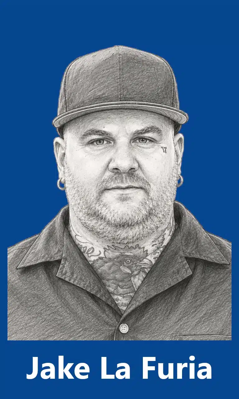 4. jake la furia sketch for mobile with blue background