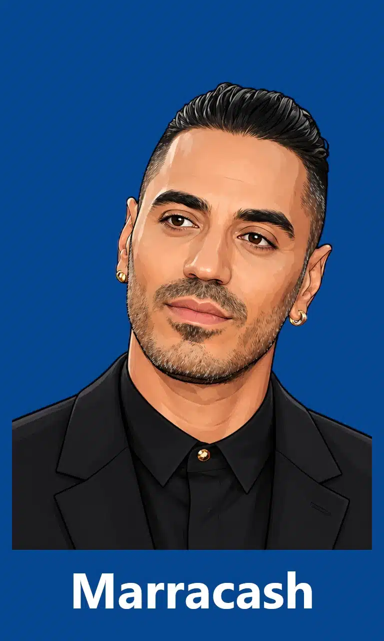 4. marracash cartoon for mobile with blue background